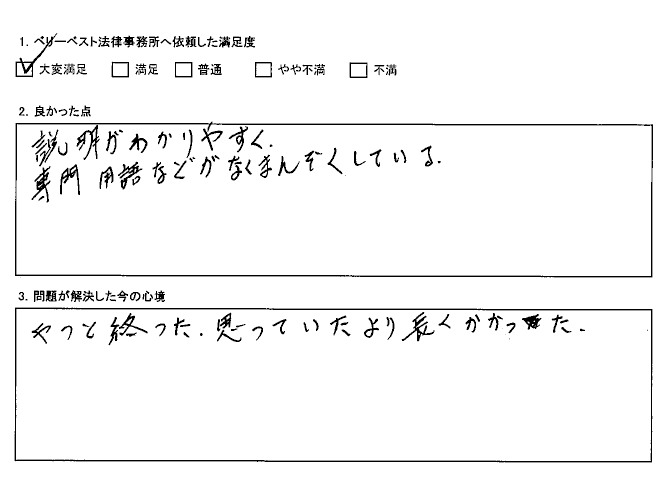 説明がわかりやすく、専門用語などがなくまんぞくしている